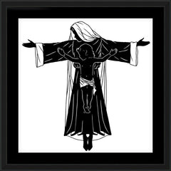 Wall Frame Black - Mary's Cross by D. Paulos