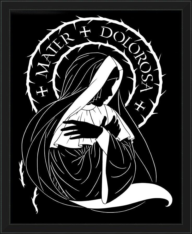 Wall Frame Black - Mater Dolorosa - Mother of Sorrows by D. Paulos