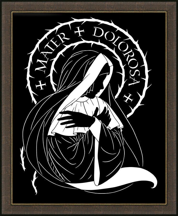 Wall Frame Espresso - Mater Dolorosa - Mother of Sorrows by D. Paulos