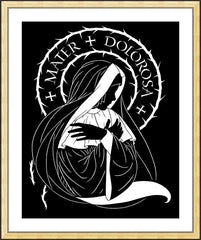 Wall Frame Gold - Mater Dolorosa - Mother of Sorrows by D. Paulos