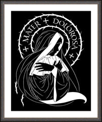 Wall Frame Espresso - Mater Dolorosa - Mother of Sorrows by D. Paulos