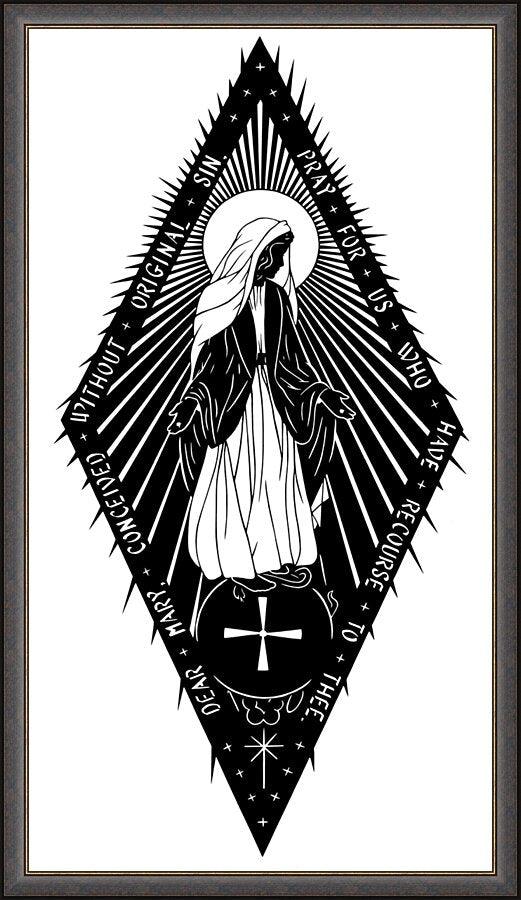 Wall Frame Espresso - Miraculous Medal by D. Paulos