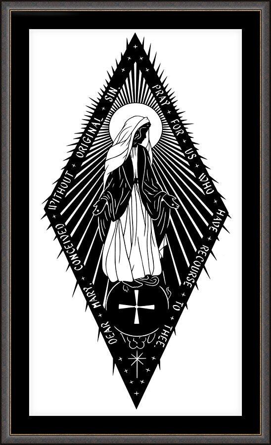 Wall Frame Espresso, Matted - Miraculous Medal by Dan Paulos - Trinity Stores