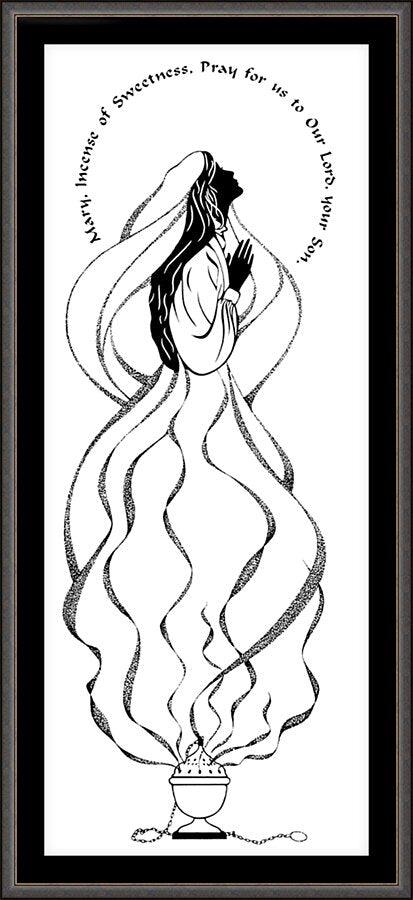 Wall Frame Espresso, Matted - Mary  Incense of Sweetness by Dan Paulos - Trinity Stores