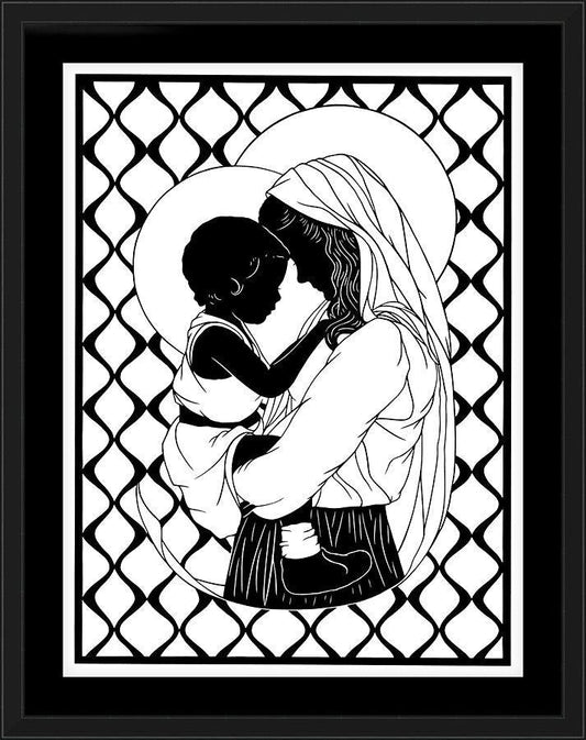 Wall Frame Black, Matted - Mother Most Tender - ver.1 by D. Paulos