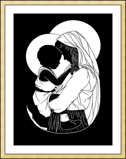 Wall Frame Gold, Matted - Mother Most Tender - ver.2 by D. Paulos