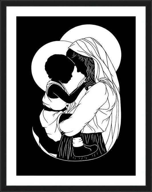 Wall Frame Black, Matted - Mother Most Tender - ver.2 by D. Paulos