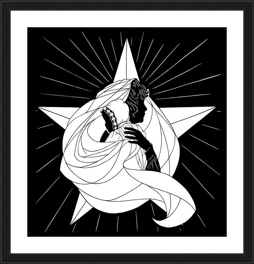 Wall Frame Black, Matted - Morning Star by D. Paulos