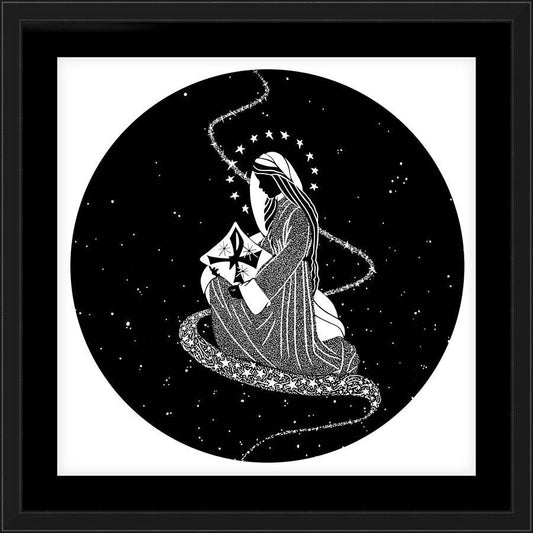 Wall Frame Black, Matted - Morning Star by D. Paulos
