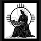 Wall Frame Black, Matted - Navajo Madonna by D. Paulos
