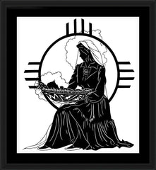 Wall Frame Black - Navajo Madonna by D. Paulos