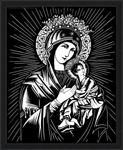 Wall Frame Black - Our Lady of Perpetual Help by D. Paulos