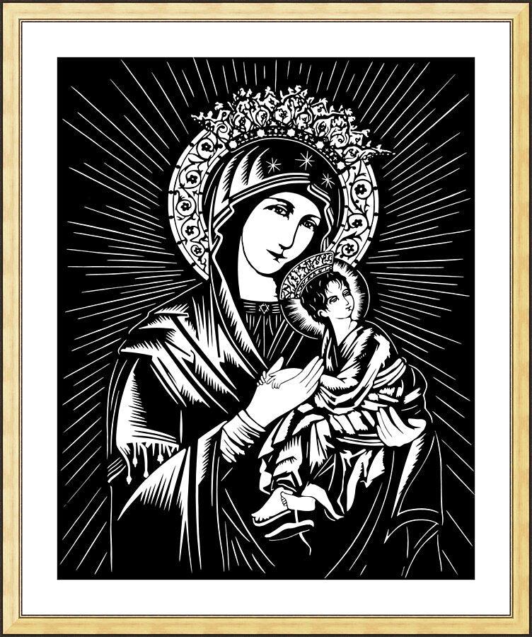 Wall Frame Gold, Matted - Our Lady of Perpetual Help by D. Paulos