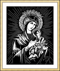 Wall Frame Gold - Our Lady of Perpetual Help by D. Paulos