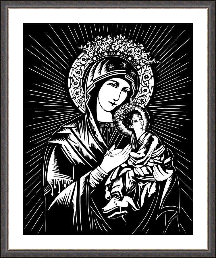 Wall Frame Espresso, Matted - Our Lady of Perpetual Help by D. Paulos