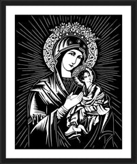 Wall Frame Black - Our Lady of Perpetual Help by D. Paulos