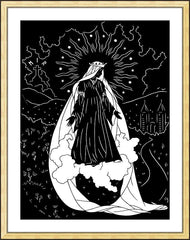 Wall Frame Gold - Our Lady of Medjugorje by D. Paulos