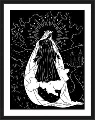 Wall Frame Black - Our Lady of Medjugorje by D. Paulos