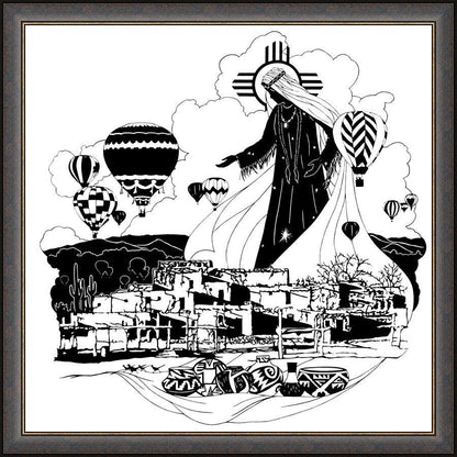 Wall Frame Espresso - Our Lady of New Mexico by D. Paulos