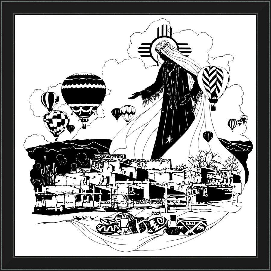 Wall Frame Black - Our Lady of New Mexico by D. Paulos