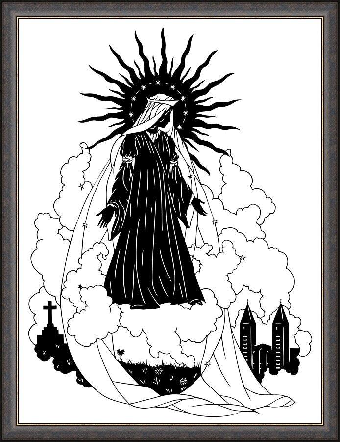 Wall Frame Espresso - Our Lady, Queen of Peace by D. Paulos