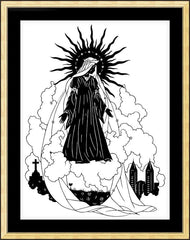 Wall Frame Gold - Our Lady, Queen of Peace by D. Paulos
