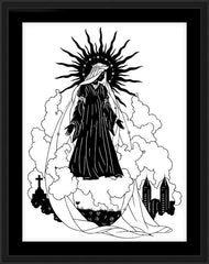 Wall Frame Black - Our Lady, Queen of Peace by D. Paulos