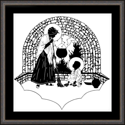 Wall Frame Espresso, Matted - Our Lady, Servant by D. Paulos