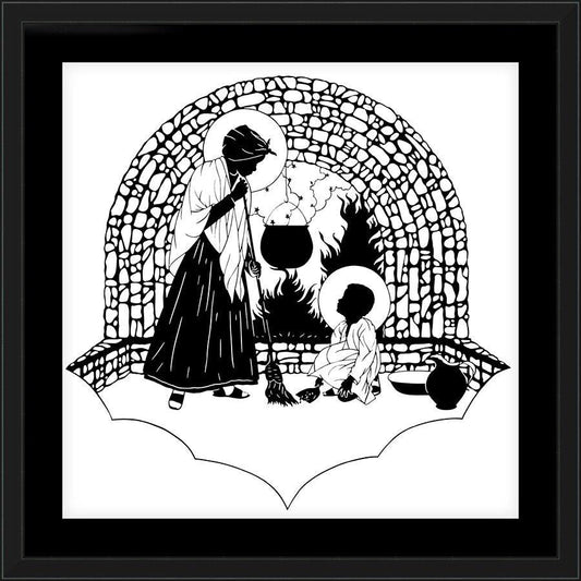 Wall Frame Black, Matted - Our Lady, Servant by D. Paulos