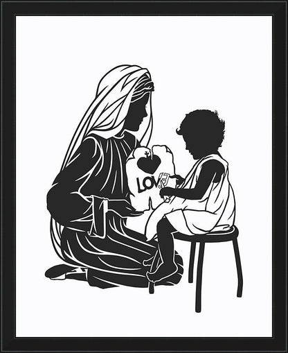 Wall Frame Black - Our Lady Teacher by D. Paulos