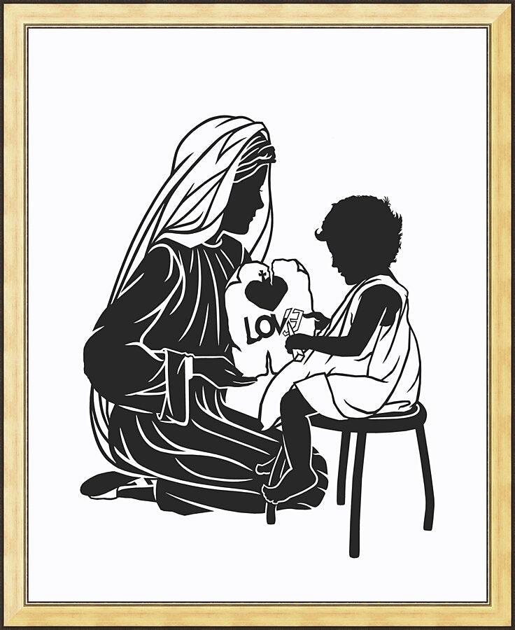 Wall Frame Gold - Our Lady Teacher by D. Paulos