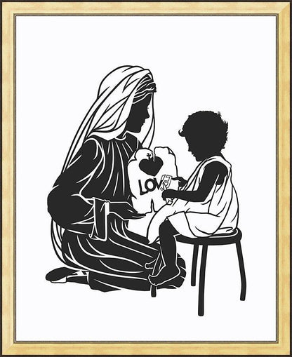 Wall Frame Gold - Our Lady Teacher by D. Paulos