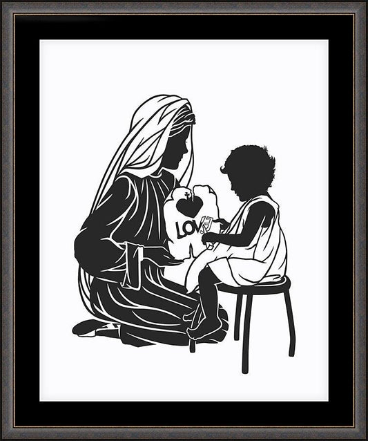 Wall Frame Espresso, Matted - Our Lady Teacher by D. Paulos