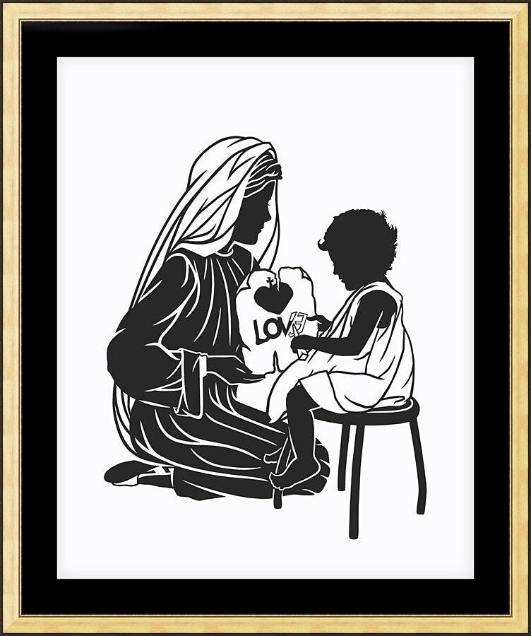 Wall Frame Gold, Matted - Our Lady Teacher by Dan Paulos - Trinity Stores