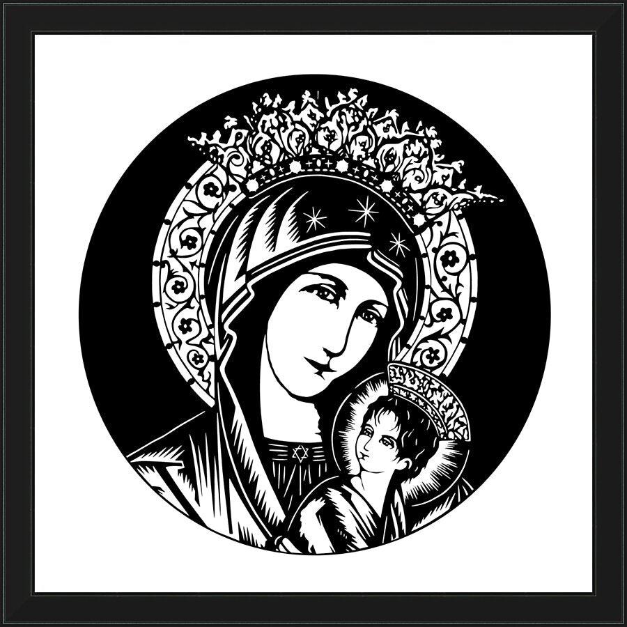 Wall Frame Black - Our Lady of Perpetual Help - Detail by Dan Paulos - Trinity Stores