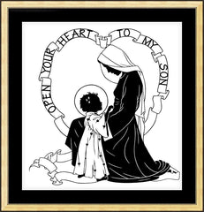 Wall Frame Gold - Open Your Heart To My Son - ver.1 by D. Paulos
