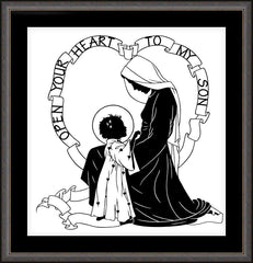 Wall Frame Espresso - Open Your Heart To My Son - ver.1 by D. Paulos
