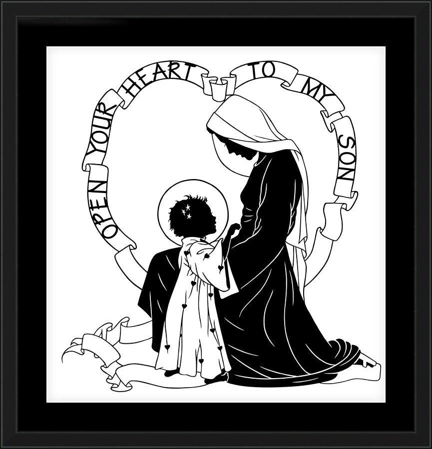Wall Frame Black, Matted - Open Your Heart To My Son - ver.1 by Dan Paulos - Trinity Stores