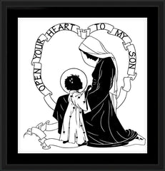 Wall Frame Black - Open Your Heart To My Son - ver.1 by D. Paulos