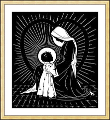Wall Frame Gold - Open Your Heart To My Son - ver.2 by D. Paulos
