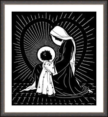 Wall Frame Espresso - Open Your Heart To My Son - ver.2 by D. Paulos