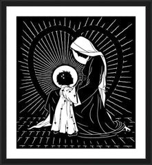 Wall Frame Black - Open Your Heart To My Son - ver.2 by D. Paulos