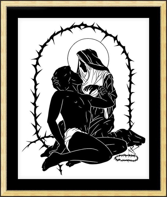 Wall Frame Gold, Matted - Pieta by D. Paulos