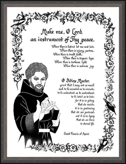 Wall Frame Espresso - Prayer of St. Francis by D. Paulos