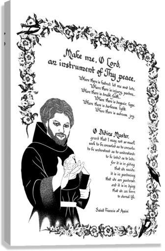 Canvas Print - Prayer of St. Francis by D. Paulos