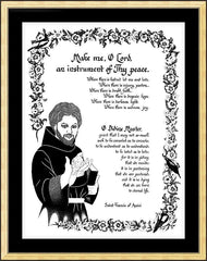 Wall Frame Gold - Prayer of St. Francis by D. Paulos