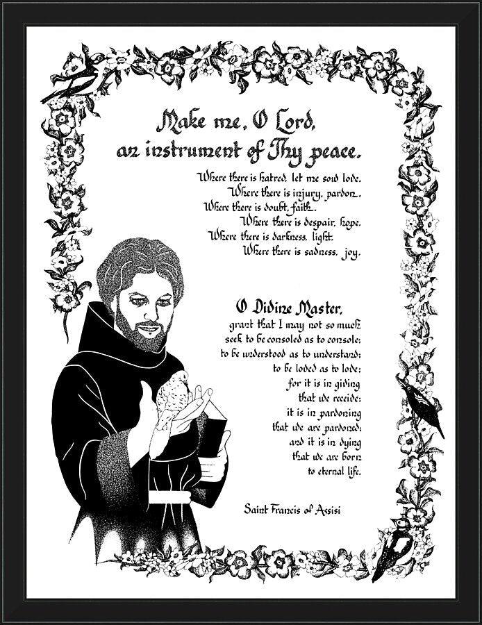 Wall Frame Black - Prayer of St. Francis by D. Paulos