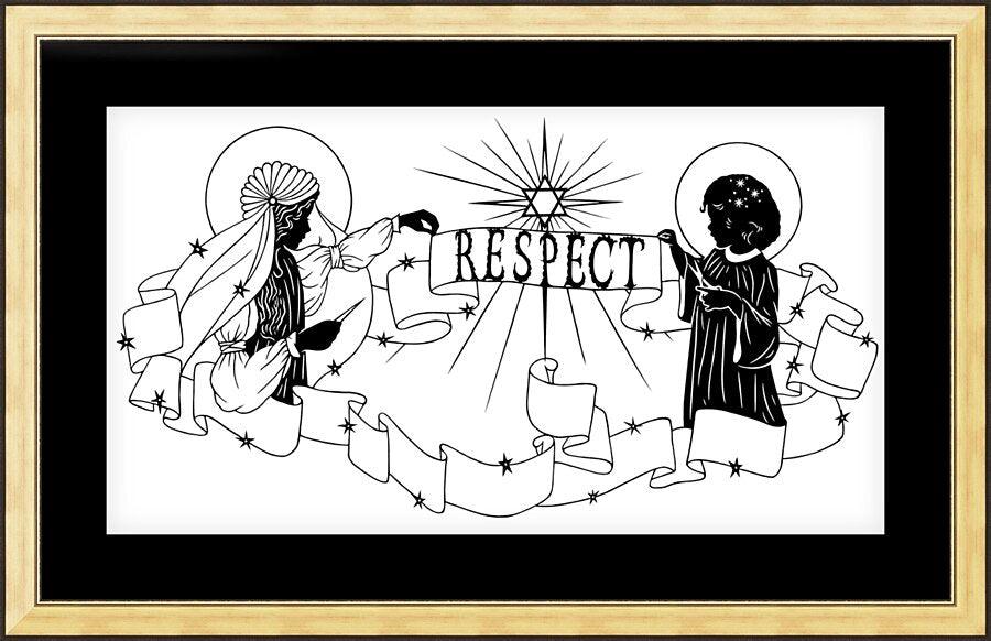 Wall Frame Gold, Matted - Respect by Dan Paulos - Trinity Stores