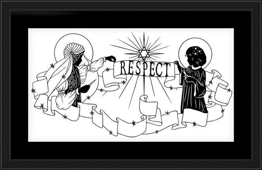 Wall Frame Black, Matted - Respect by D. Paulos