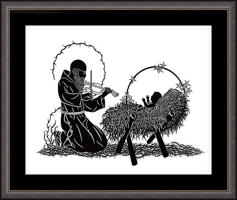 Wall Frame Espresso, Matted - Bl. Solanus Casey and Infant Jesus by Dan Paulos - Trinity Stores